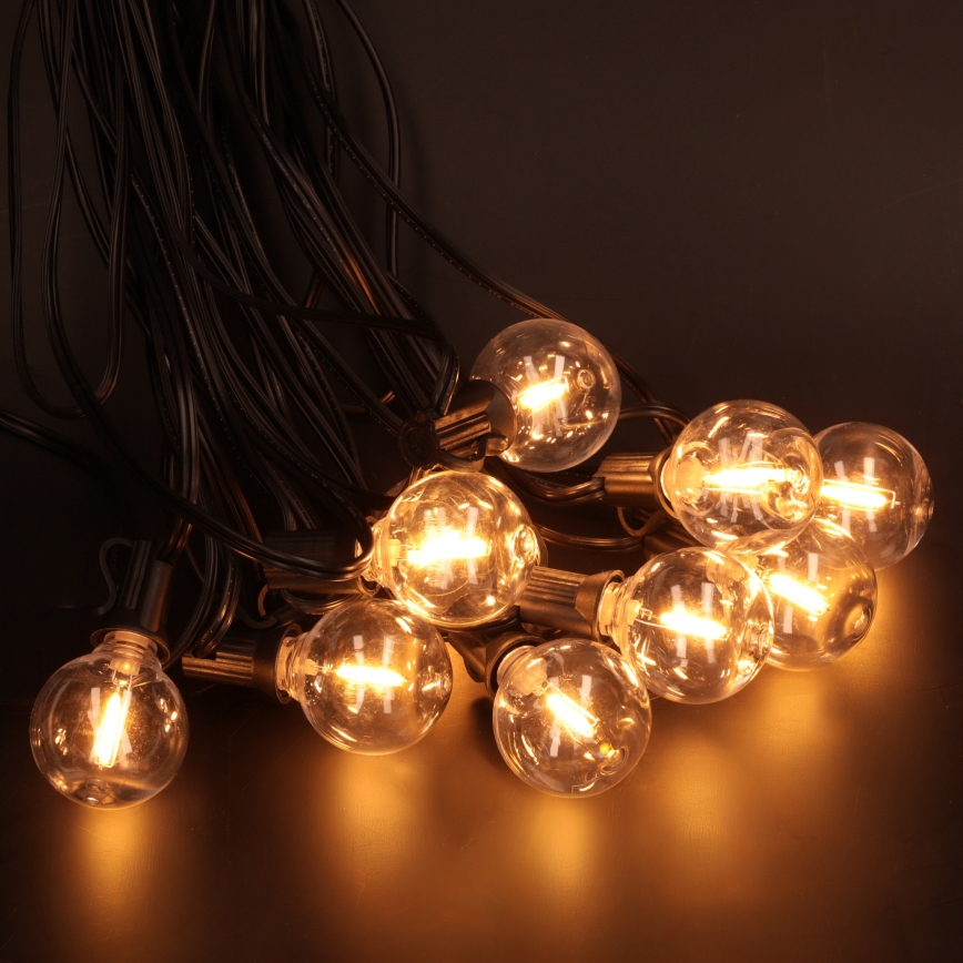 Brilagi - LED utomhus dekorationsslinga GIRLANDA 10xE12/0,6W/230V 8m svart IP44 varmvit