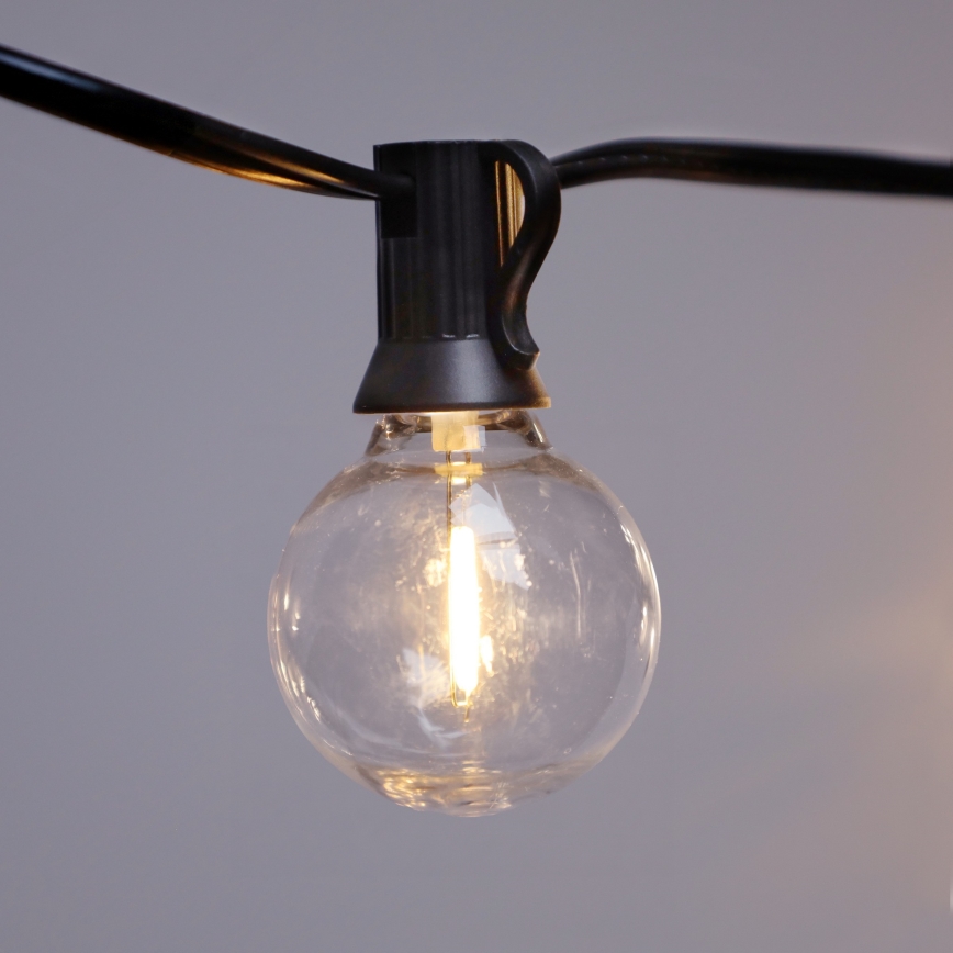 Brilagi - LED utomhus dekorationsslinga GIRLANDA 10xE12/0,6W/230V 8m svart IP44 varmvit