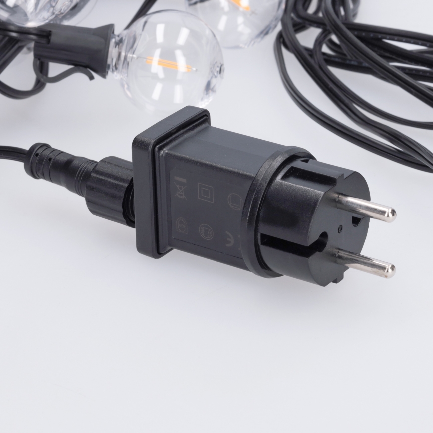 Brilagi - LED utomhus dekorationsslinga GIRLANDA 10xE12/0,6W/230V 8m svart IP44 varmvit