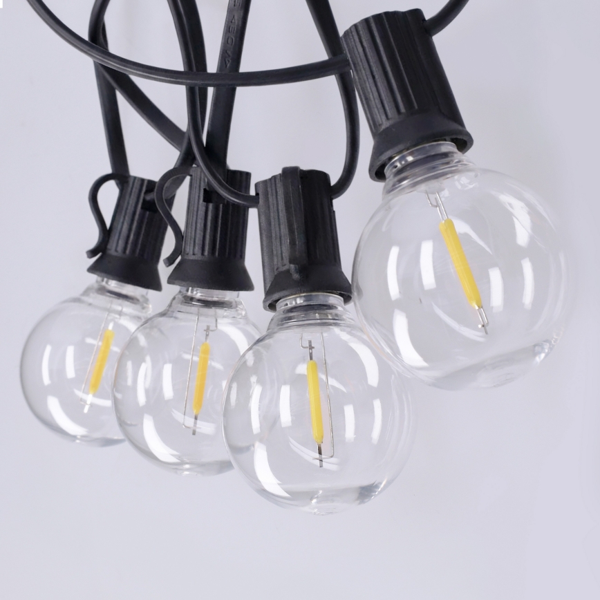 Brilagi - LED utomhus dekorationsslinga GIRLANDA 10xE12/0,6W/230V 8m svart IP44 varmvit