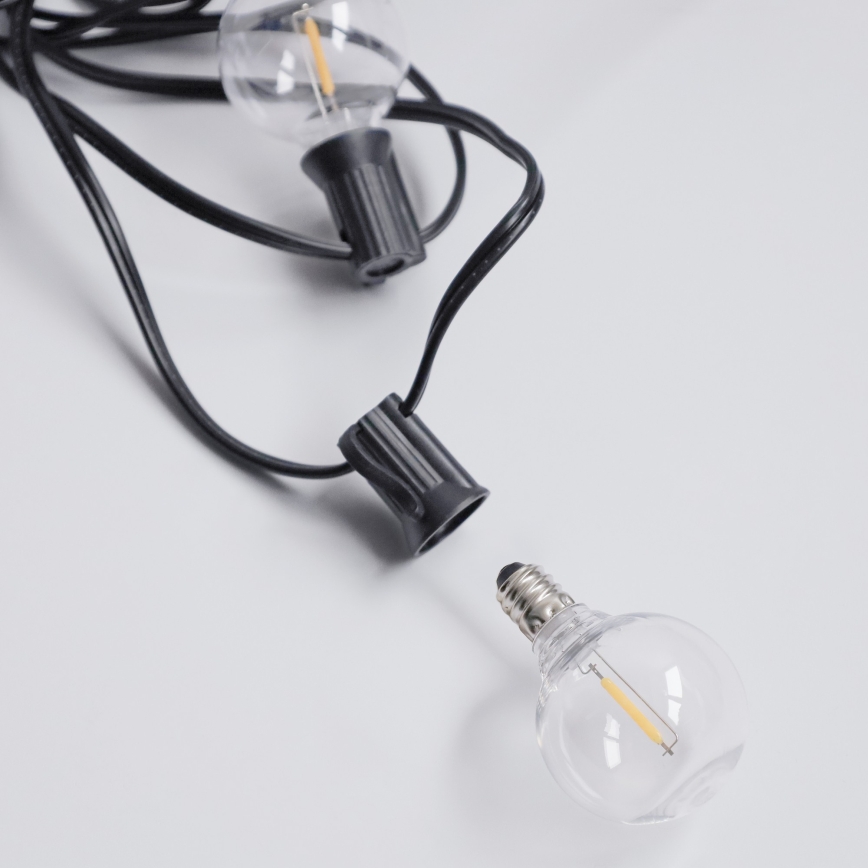 BRILAGI - LED-dekorslinga för utomhusbruk GIRLANDA 10xE12/0,6W/230V 8m svart IP44 varmvit
