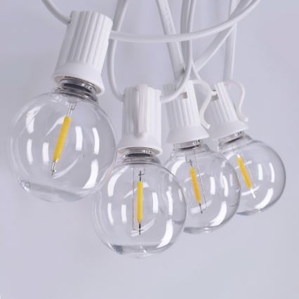 Brilagi - LED utomhus dekorationsljusslinga GIRLANDA 10xE12/0,6W/230V 8m vit IP44 varmvitt ljus