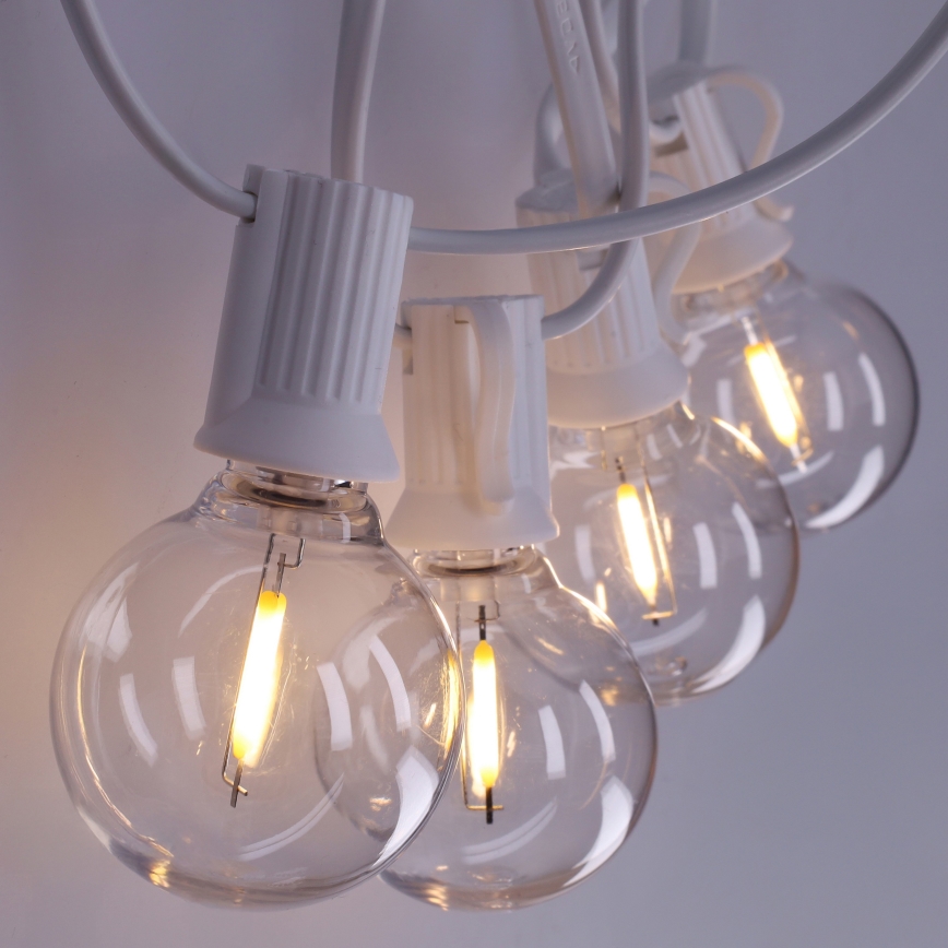 Brilagi - LED utomhus dekorationsljusslinga GIRLANDA 10xE12/0,6W/230V 8m vit IP44 varmvitt ljus