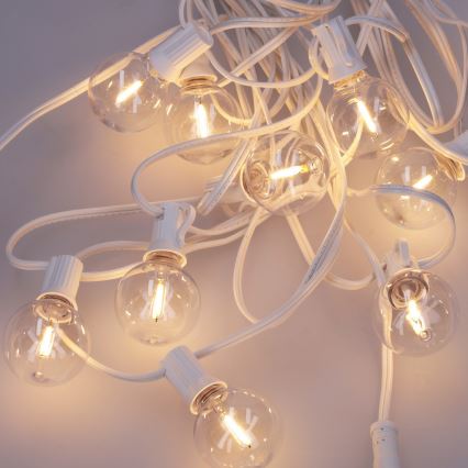 Brilagi - LED utomhus dekorationsljusslinga GIRLANDA 10xE12/0,6W/230V 8m vit IP44 varmvitt ljus