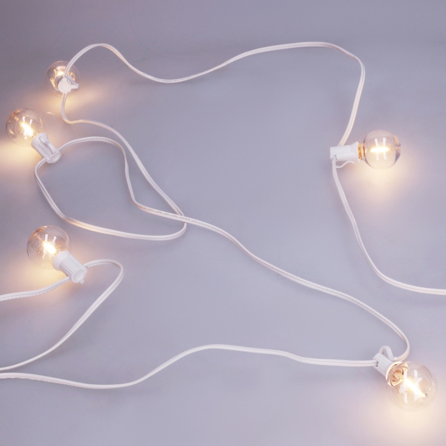 Brilagi - LED utomhus dekorationsljusslinga GIRLANDA 10xE12/0,6W/230V 8m vit IP44 varmvitt ljus