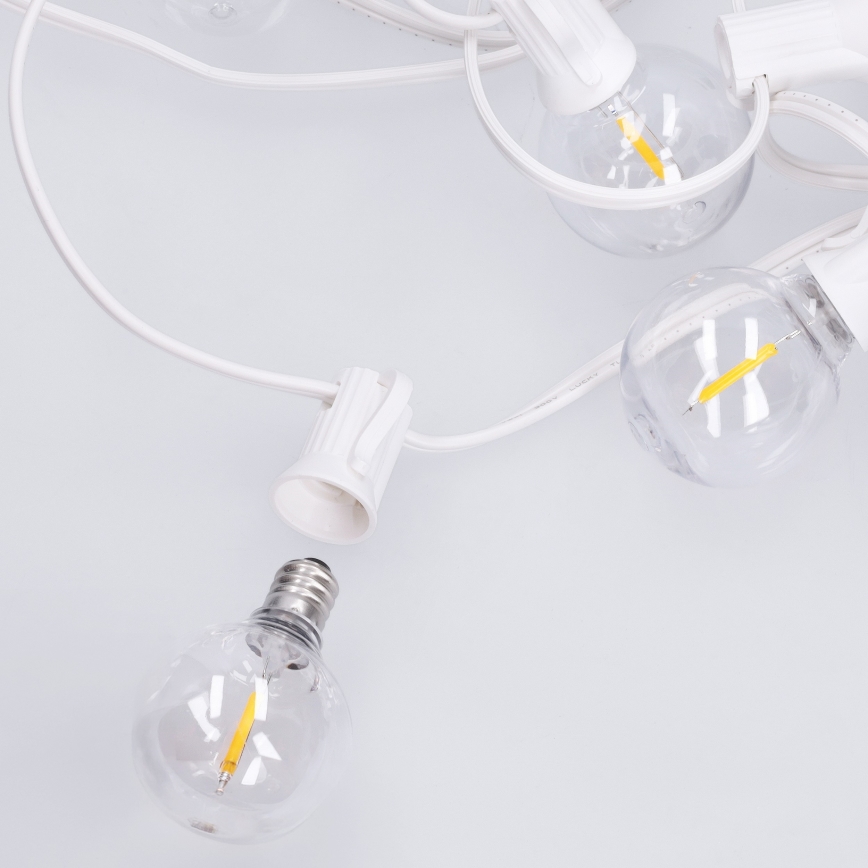 Brilagi - LED utomhus dekorationsljusslinga GIRLANDA 10xE12/0,6W/230V 8m vit IP44 varmvitt ljus
