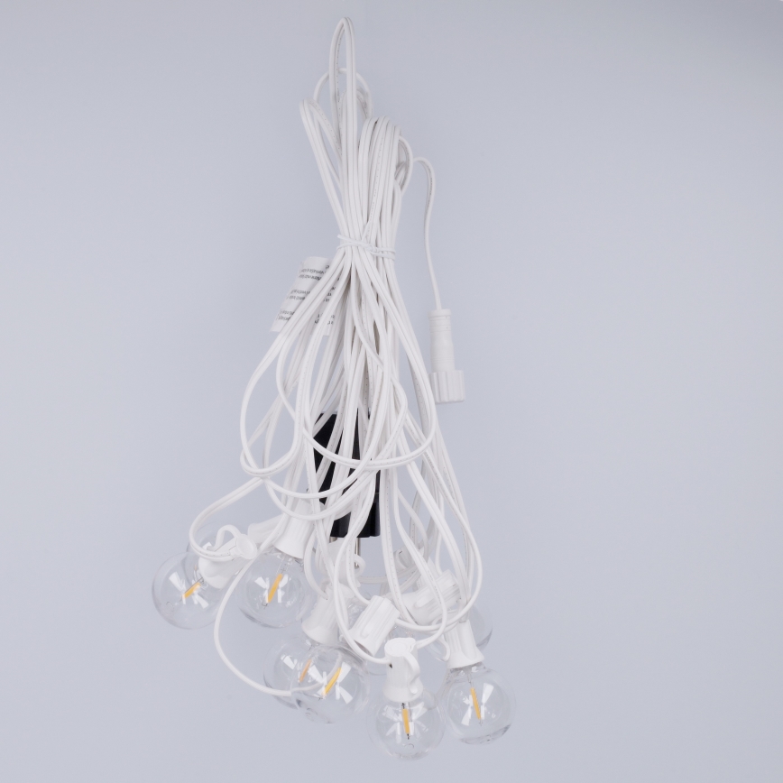 Brilagi - LED utomhus dekorationsljusslinga GIRLANDA 10xE12/0,6W/230V 8m vit IP44 varmvitt ljus