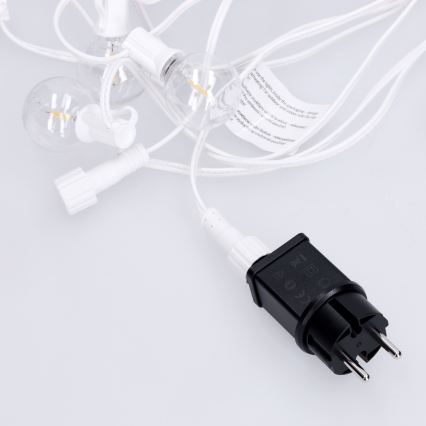 Brilagi - LED utomhus dekorationsljusslinga GIRLANDA 10xE12/0,6W/230V 8m vit IP44 varmvitt ljus