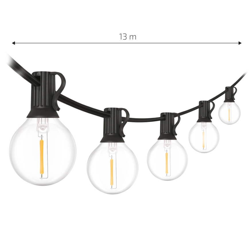 BRILAGI - LED utomhus dekorationsslinga GIRLANDA 18xE12/0,6W/230V 13m svart IP44 varmvit