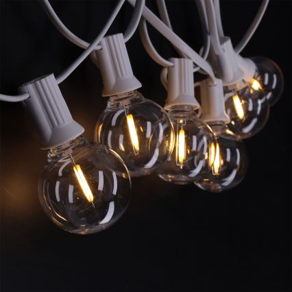 Brilagi - LED utomhus dekorativ ljusslinga GIRLANDA 25xE12/0,8W/230V 20m vit IP44 varmvit