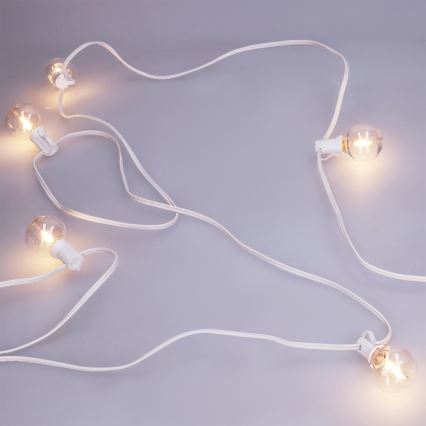 Brilagi - LED utomhus dekorativ ljusslinga GIRLANDA 25xE12/0,8W/230V 20m vit IP44 varmvit
