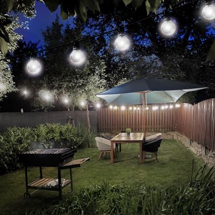 Brilagi - LED utomhusslinga GIRLANDA 25xE12/0,8W/230V 20m IP44 kallvit