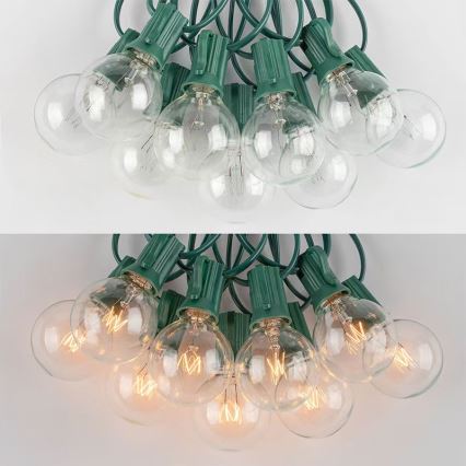 BRILAGI - LED Utomhus dekorativ ljusslinga GIRLANDA 25xE12/0,8W/230V 20m grön IP44 varmvit