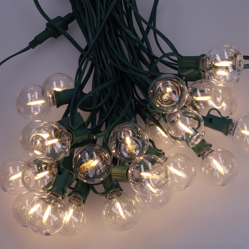 BRILAGI - LED Utomhus dekorativ ljusslinga GIRLANDA 25xE12/0,8W/230V 20m grön IP44 varmvit