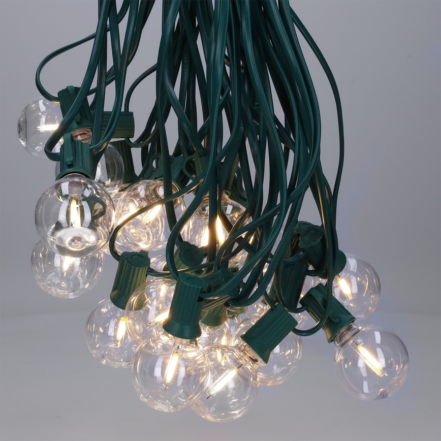 BRILAGI - LED Utomhus dekorativ ljusslinga GIRLANDA 25xE12/0,8W/230V 20m grön IP44 varmvit