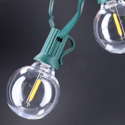 BRILAGI - LED Utomhus dekorativ ljusslinga GIRLANDA 25xE12/0,8W/230V 20m grön IP44 varmvit