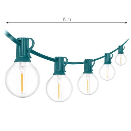 BRILAGI - LED Utomhus dekorativ ljusslinga GIRLANDA 25xE12/0,8W/230V 20m grön IP44 varmvit