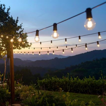 Brilagi - LED utomhus dekorationsslinga GIRLANDA 10xE12/0,6W/230V 8m svart IP44 varmvit