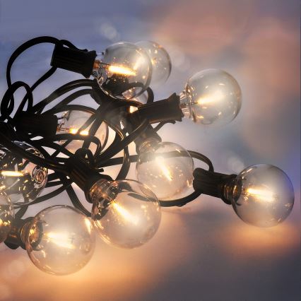 Brilagi - LED utomhus dekorationsslinga GIRLANDA 10xE12/0,6W/230V 8m svart IP44 varmvit