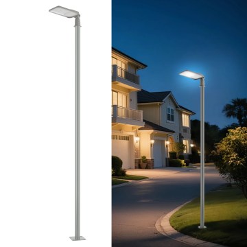 Brilagi - LED utomhus gatlampa med 3 m stolpe och vinklingsbar arm URBANLIGHT LED/100W/230V grå IP65
