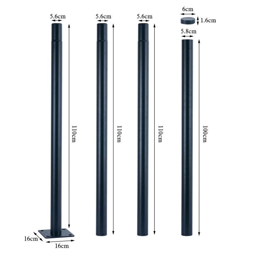 Brilagi - LED-utomhus gatlykta med 4 m stolpe URBANSPARK LED/120W/230V antracit IP65