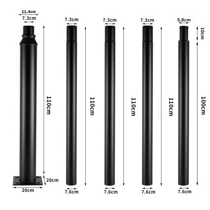 Brilagi - LED utomhus gatlampa med 5 m stolpe URBANSPARK LED/120W/230V svart IP65