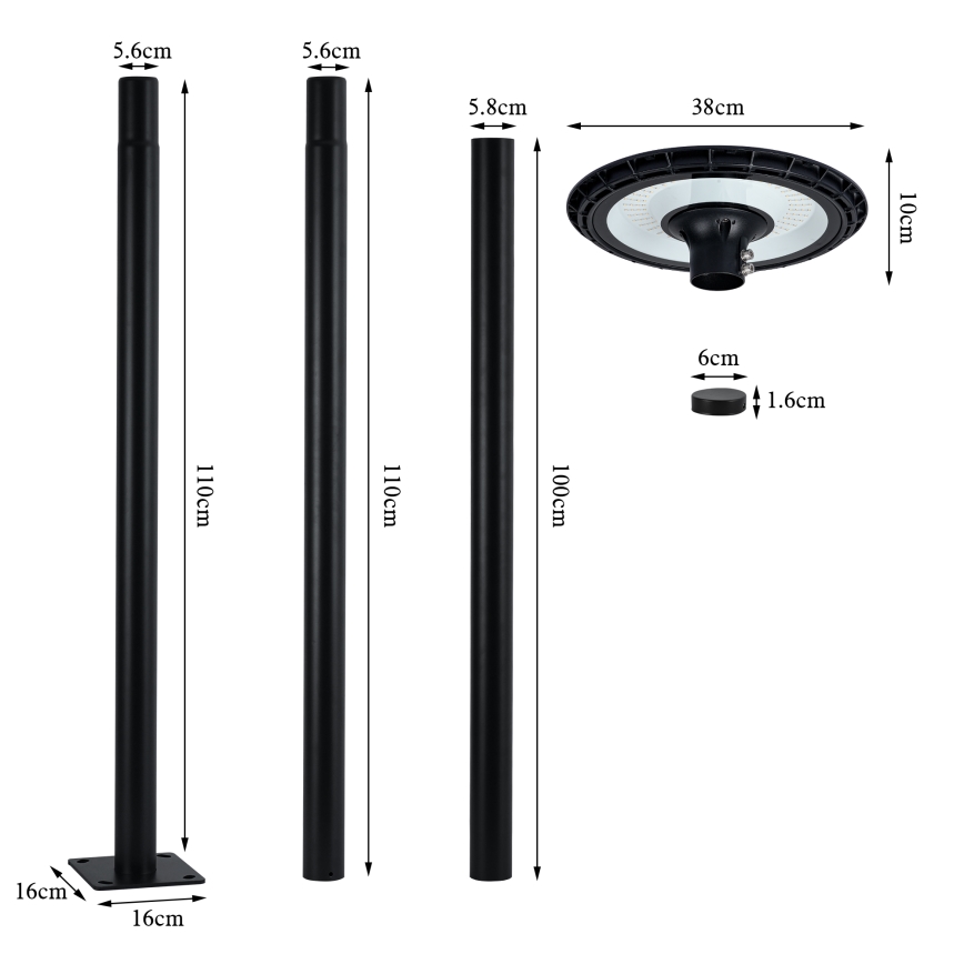 Brilagi - LED utomhus gatuarmatur URBANSPARK LED/120W/230V svart IP65