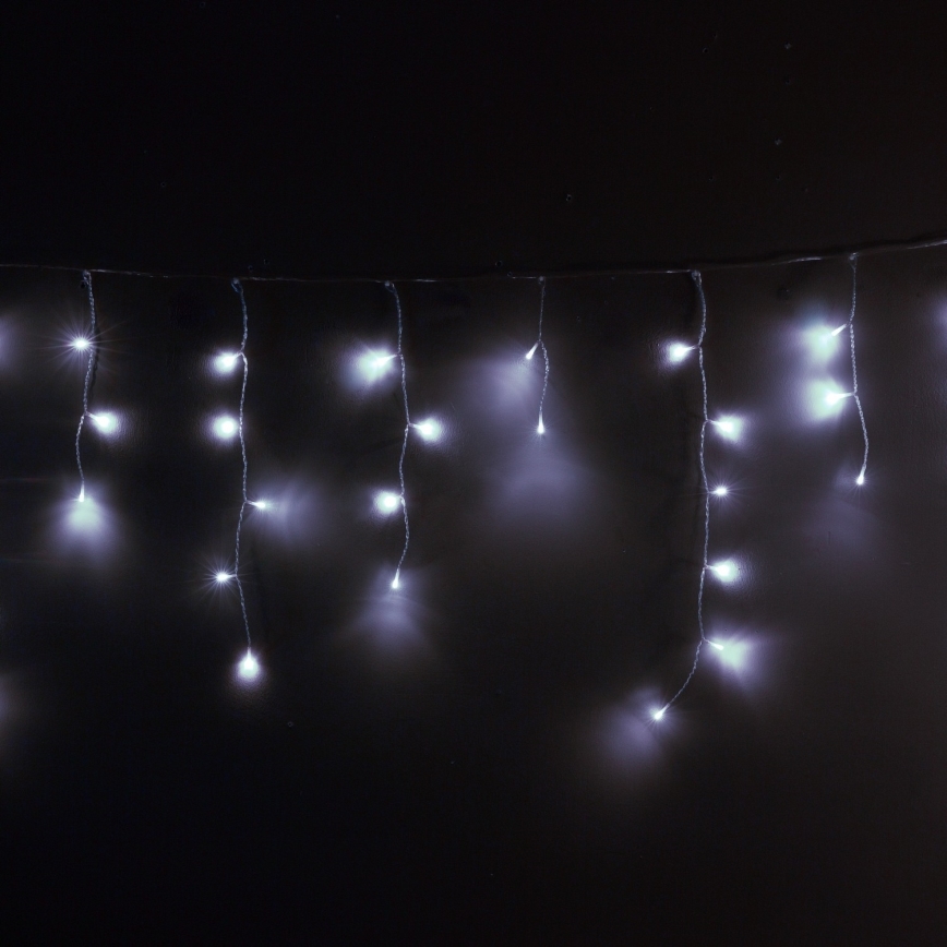 BRILAGI - LED Utomhus istappsljusslinga 200 LED/8 funktioner 13m IP44 kallvit