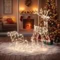 BRILAGI - LED Utomhus juldekoration LED/3,6W/8 funktioner 100 cm IP44 ren med släde varmvit