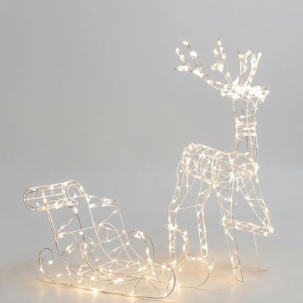 BRILAGI - LED Utomhus juldekoration LED/3,6W/8 funktioner 100 cm IP44 ren med släde varmvit