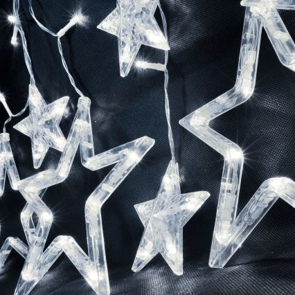 Brilagi - LED utomhus julgardin 77xLED/3xAA/USB 1,8m IP44 kallvit