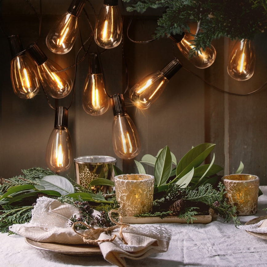 Brilagi - LED utomhus julgirlang 10xLED/3xAA 3,2m IP44 varmvit