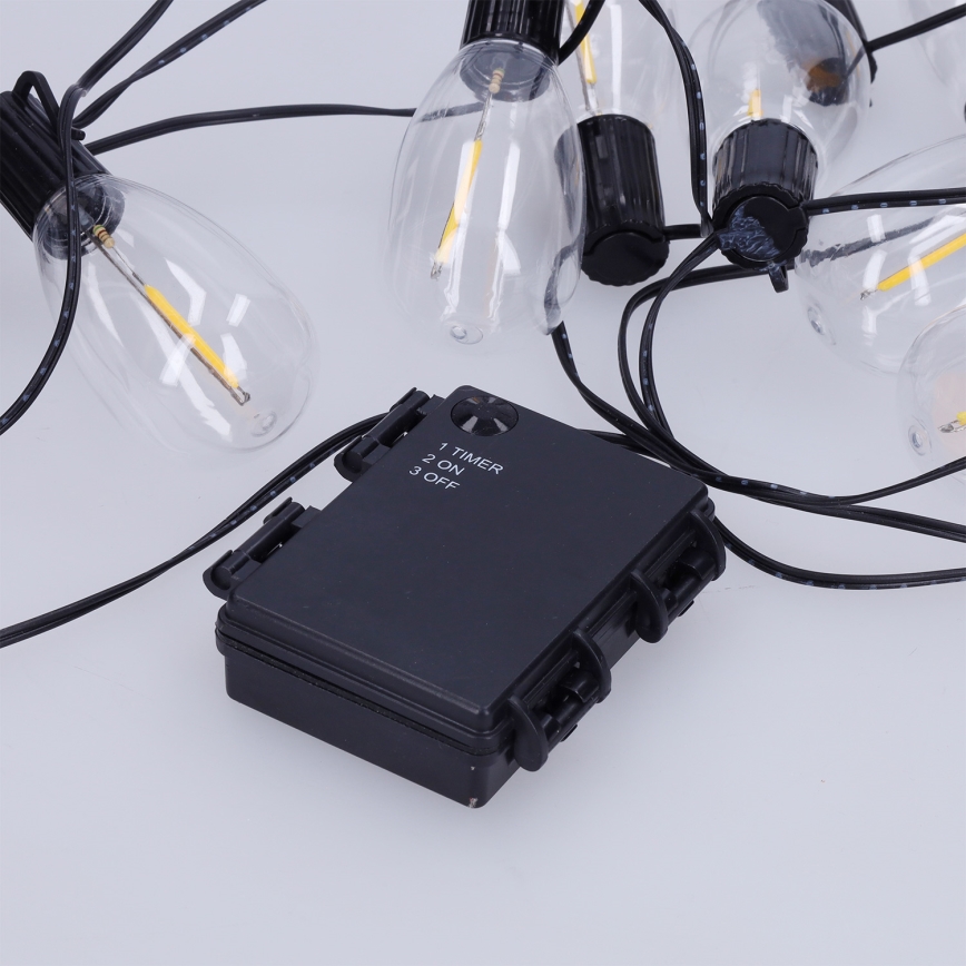 Brilagi - LED utomhus julgirlang 10xLED/3xAA 3,2m IP44 varmvit