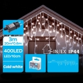 Brilagi - LED utomhus julljusslinga 400xLED/8 funktioner 23x0,6m IP44 kallvit