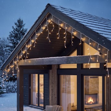 BRILAGI - LED Utomhus julslinga 1200xLED/8 funktioner 63m IP44 varmvit istappar
