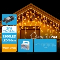 BRILAGI - LED Utomhus julslinga 1500xLED/12W/8 funktioner 78x0,6m IP44 varmvit