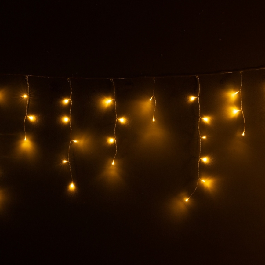 BRILAGI - LED utomhusslinga för jul 200 LED / 8 funktioner, 13 m, IP44, varmvit, istappar
