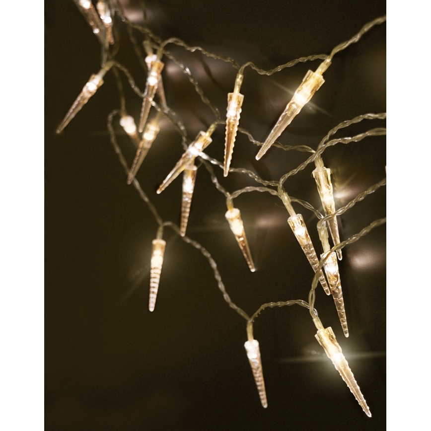 Brilagi - LED Utomhus julslinga 50xLED/8 funktioner /3xAA 8m IP44 varm vit