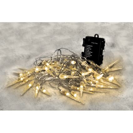 Brilagi - LED Utomhus julslinga 50xLED/8 funktioner /3xAA 8m IP44 varm vit