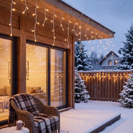BRILAGI - LED utomhus julslinga 800xLED/8 funktioner 43m IP44 varmvit istappsljusslinga