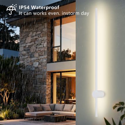 Brilagi - AURA LED utomhusvägglampa 20W/230V 3000K IP54 97 cm vit CRI 90