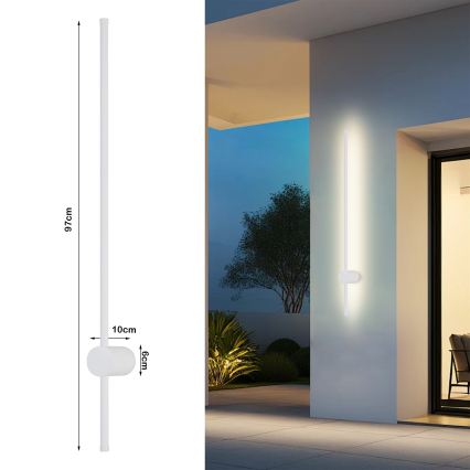 Brilagi - AURA LED utomhusvägglampa 20W/230V 3000K IP54 97 cm vit CRI 90
