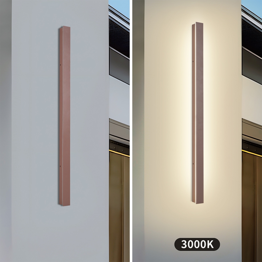 Brilagi - LED utomhusväggarmatur LINEAR LED/22W/230V 3000K IP65 100 cm brun CRI 90