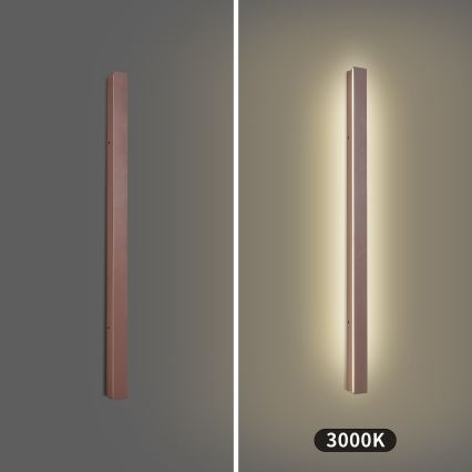 Brilagi - LED utomhusväggarmatur LINEAR LED/22W/230V 3000K IP65 100 cm brun CRI 90