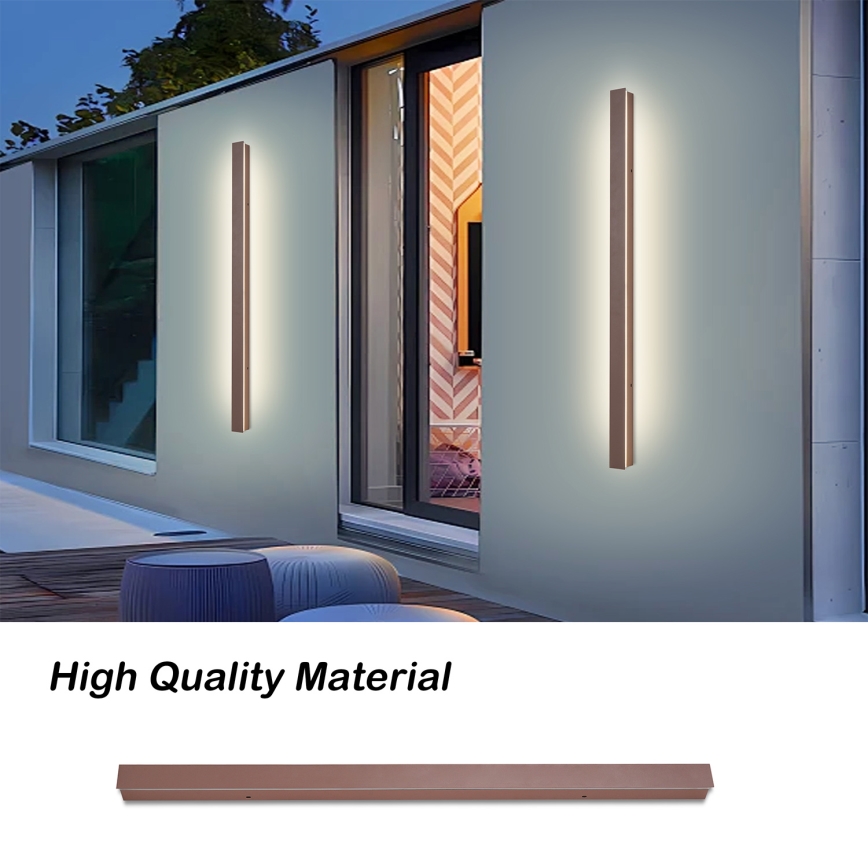 Brilagi - LED utomhusväggarmatur LINEAR LED/22W/230V 3000K IP65 100 cm brun CRI 90