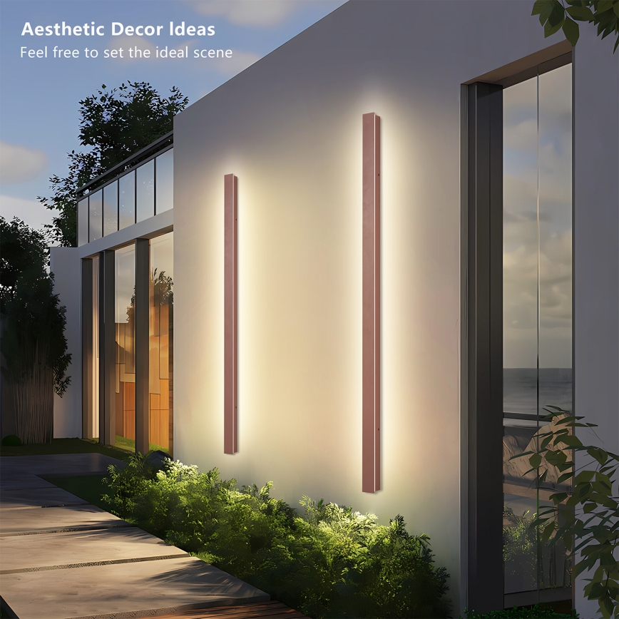 Brilagi - LINEAR LED utomhusväggarmatur 32W 230V 3000K IP65 140 cm brun CRI 90