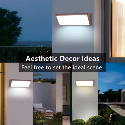 Brilagi - LED utomhusvägglampa med sensor TRIANGLE LED/42W/230V 45 cm brun IP65