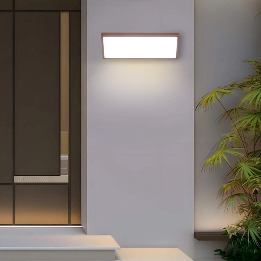 Brilagi - LED utomhusvägglampa med sensor TRIANGLE LED/42W/230V 45 cm brun IP65