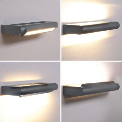 BRILAGI - LED Utomhus väggarmatur för fasaden SALERNO LED/12W/230V 35,5 cm antracit IP65