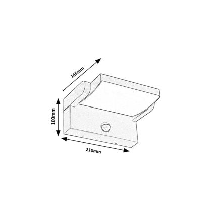 Brilagi - LED Utomhus Vägglampa med Sensor ANKLE LED/18W/230V 3000K IP65 Antracit